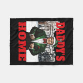 ドナルドおもしろいトランプダディーズホームホワイトハウスキリスト フリースブランケット (正面(横))