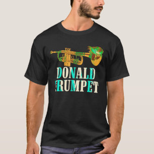 ドナルドおもしろいトランプトランペットギフトかわいいミュージシャンメンズ Tシャツ