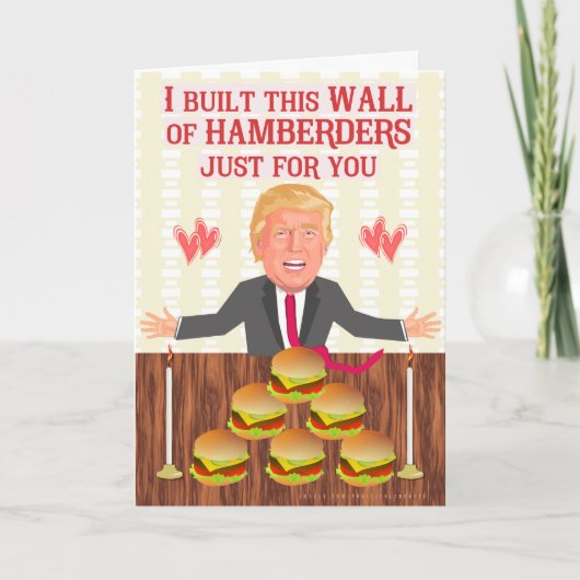 ドナルドおもしろいトランプハンバーダーズウォール誕生日 シーズンカード (正面)