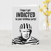 ドナルドおもしろいトランプムショット誕生日 カード (黄色い花)