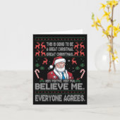 ドナルドおもしろいトランプメリークリスマスクリスマスパジャマスホ カード (黄色い花)