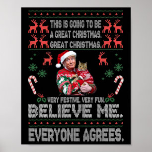 ドナルドおもしろいトランプメリークリスマスクリスマスパジャマスホ ポスター