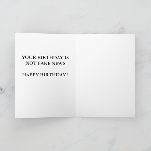 ドナルドおもしろいトランプ偽のニュース誕生日カード カード (内部)