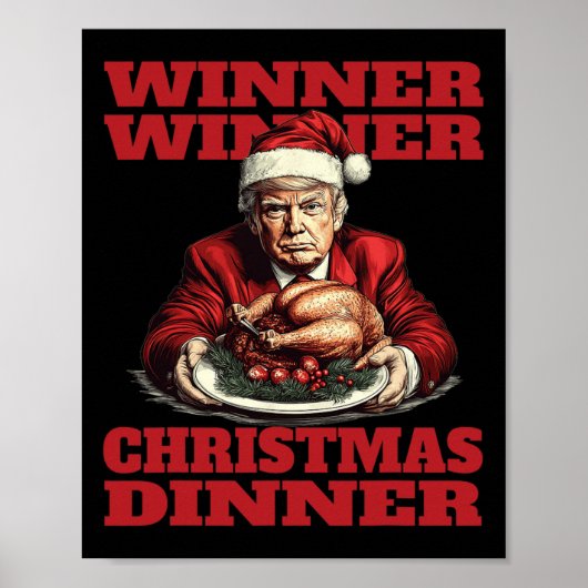 ドナルドおもしろいトランプ勝者クリスマスディナー ポスター (正面)