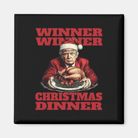 ドナルドおもしろいトランプ勝者クリスマスディナー マグネット (正面)