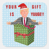 ドナルドおもしろいトランプ大統領のクリスマスユージギフト スクエアシール (正面)