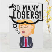 ドナルドおもしろいトランプ大誕生日カード「敗者！」 カード (黄色い花)