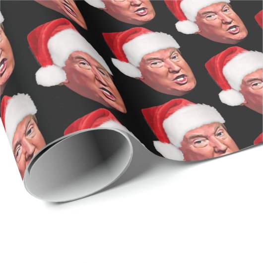 ドナルドおもしろいトランプ模様クリスマスサンタハット ラッピングペーパー (ロールコーナー)