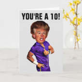ドナルドおもしろいトランプ誕生日カードあなたはA 10! カード (黄色い花)