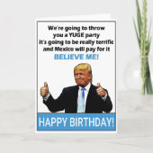 ドナルドおもしろいトランプ誕生日 カード (正面)