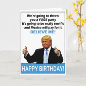 ドナルドおもしろいトランプ誕生日 カード (黄色い花)