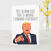 ドナルドおもしろいトランプ誕生日 カード (黄色い花)