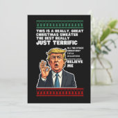 ドナルドおもしろいトランプ醜いクリスマスセーターパロディ 招待状 (スタンド正面)
