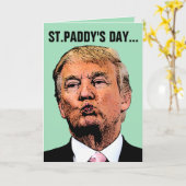 ドナルドおもしろいトランプST.PATRICKのデイカード カード (黄色い花)