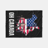 ドナルドおもしろいントランプOhカナダ米国 フリースブランケット (正面(横))