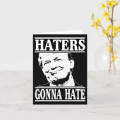 ドナルドおもしろい・トランプ大統領を嫌うハターズ カード (黄色い花)