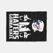 ドナルドおもしろい・トランプ・ミッド大統領を嫌うハター フリースブランケット (正面(横))