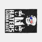 ドナルドおもしろい・トランプ・ミッド大統領を嫌うハター フリースブランケット (正面(横))