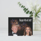 ドナルドおよびMelaniaの切札からの7月第4幸せ ポストカード (スタンド正面)