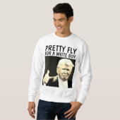ドナルドかわいらし・トランプが白い男のTシャツを飛ぶ スウェットシャツ (正面フル)