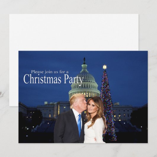 ドナルドとメラニアからのクリスマスの招待 招待状 (正面/裏面)