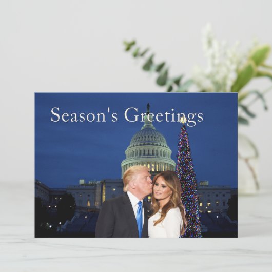 ドナルドとメラニアからのシーズンの挨拶 シーズンカード (スタンド正面)