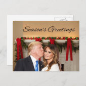 ドナルドとメラニアからのシーズンの挨拶 ポストカード (正面/裏面)