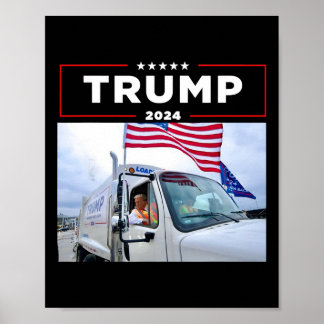 ドナルドのトランプは、ごみトラックのシャツのごみの中に乗る ポスター