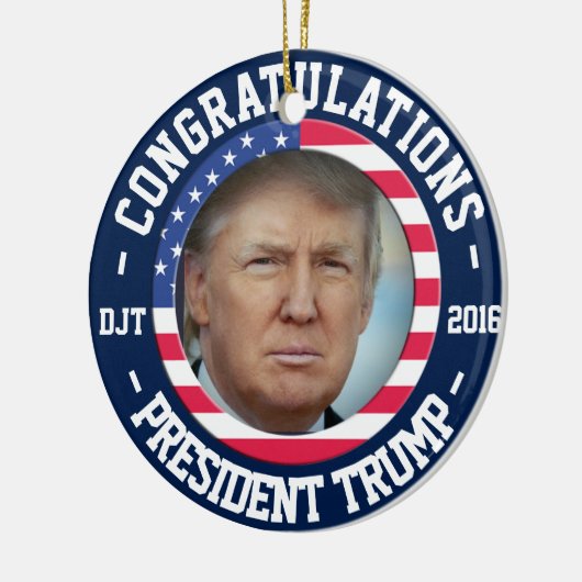 ドナルドは選挙に勝ちました! お祝いのオーナメント セラミックオーナメント (左)