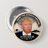 ドナルドを外国に送って下さい 缶バッジ (正面&裏面)