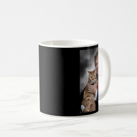 ドナルドトランプおもしろいとネコ コーヒーマグカップ (正面右)