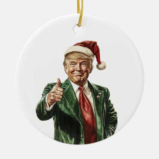 ドナルドトランプおもしろいクリスマスツリーオーナメント セラミックオーナメント (正面)