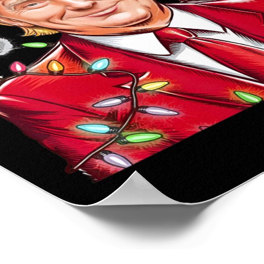 ドナルドトランプおもしろいクリスマスメガサンタハット ポスター (角)