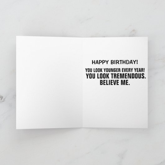 ドナルドトランプおもしろいハッピーバースデーグリーティングカード カード (内部)