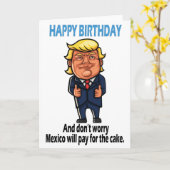 ドナルドトランプおもしろい誕生日 カード (黄色い花)