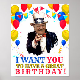 ドナルドトランプお祝いバルーン誕生日 ポスター