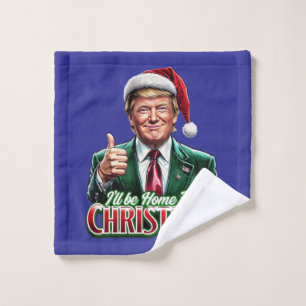 ドナルドトランプのクリスマスサンタハットの親指を上げる ウォッシュタオル
