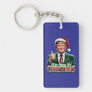 ドナルドトランプのクリスマスサンタハットの親指を上げる キーホルダー