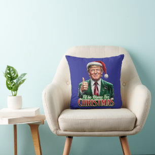 ドナルドトランプのクリスマスサンタハットの親指を上げる クッション
