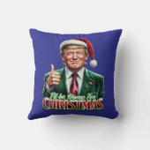 ドナルドトランプのクリスマスサンタハットの親指を上げる クッション (裏面)