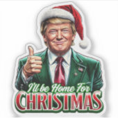 ドナルドトランプのクリスマスサンタハットの親指を上げる シール (正面)