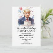 ドナルドトランプをテーマにした誕生日招待 招待状 (スタンド正面)