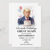 ドナルドトランプをテーマにした誕生日招待 招待状 (正面/裏面)