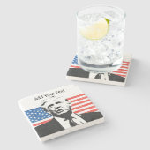 ドナルドトランプアメリカンフラグカスタム文字 ストーンコースター (横)