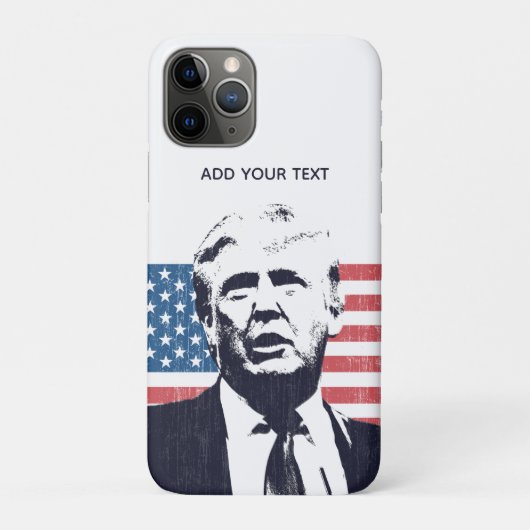 ドナルドトランプアメリカンフラグカスタム文字|青 Case-Mate iPhoneケース (裏)
