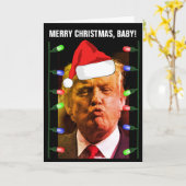 ドナルドトランプキスクリスマスカード カード (黄色い花)