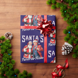 ドナルドトランプクリスマスサンタお気に入りのズフェロン ラッピングペーパー