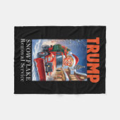 ドナルドトランプクリスマススおもしろいノーフレーク除去 フリースブランケット (正面(横))