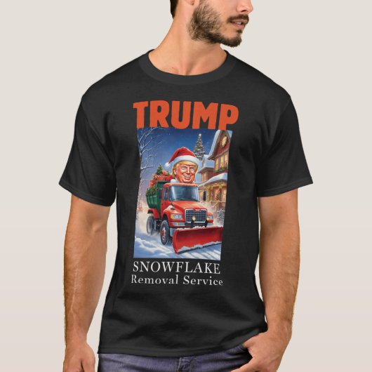 ドナルドトランプクリスマススおもしろいノーフレーク除去 Tシャツ (正面)