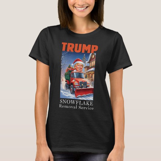ドナルドトランプクリスマススおもしろいノーフレーク除去 Tシャツ (正面)